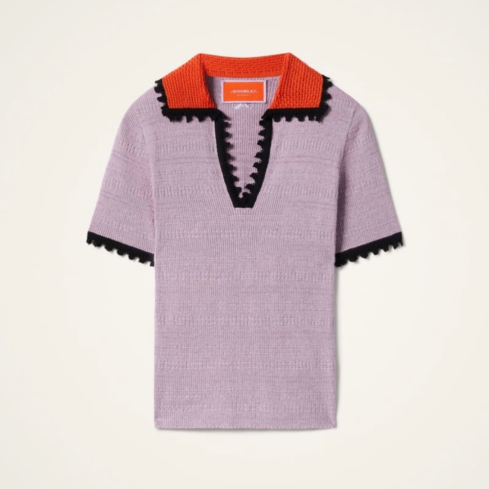 LA DoubleJ Lilac and Orange Knit Top - Picture 2 of 4